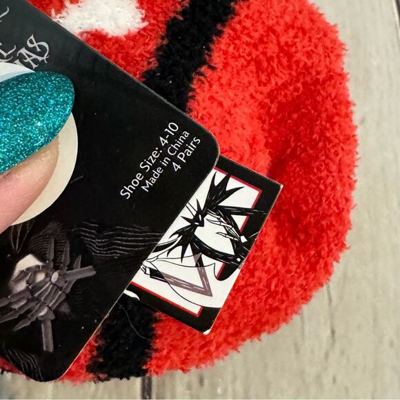 Disney Nightmare Before Christmas 4 Pairs of Fuzzy Socks - Picture 2 of 3